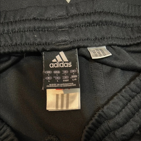 Adidas Black and Blue Joggers with Signature Stripes - Picture 2 of 4